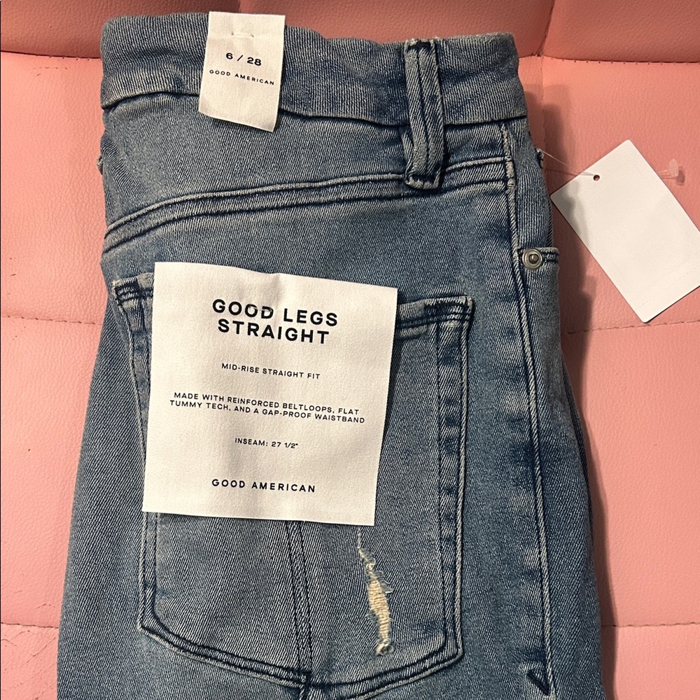 Good American Women's Denim Straight Leg Jeans